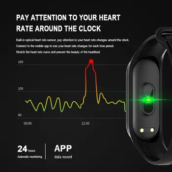 Copiii M4 Brățară Inteligent Trupa Smartband Impermeabil Tensiunii Arteriale Bratara Heart Rate Monitor De Fitness Tracker M4 Ceas Inteligent