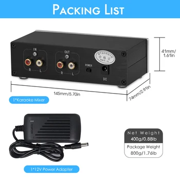 Douk Audio Mini Karaoke Mixer cu Microfoane Duale pentru Acasă KTV Sistem Stereo Preamplificator Efectoare Echo Mixer de Sunet Consola