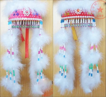 MS mongolă articole pentru acoperirea capului parul real dans / Pălărie, pălării mongolă fată pălărie mongolă fille chapeau mongolische madchen hut