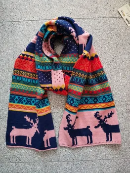 Moale eșarfă de iarnă cerb tricotate eșarfă cadou de crăciun pentru băieți și fete cald unisex esarfe cadouri pentru femeile om