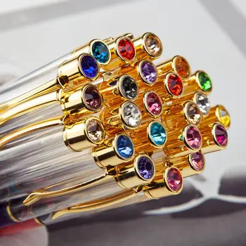 100buc Nou DIY Cristal Pen Teava Goala hand-made Diamant Papetărie Pixuri Pix Noutate Cadou de Birou Rechizite Școlare