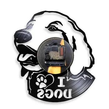 Iubesc Câinii Decor Acasă Labrador Cap De Catelus Câine De Companie Disc De Vinil De Perete Ceas Minunat Cățeluș Portret Modern Ceas De Perete