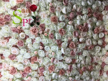 SPR Decorative Roll-Up Mătase Artificială de Flori de Trandafir Perete Fundal Panou Pentru Decor Nunta