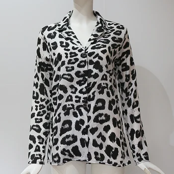Leopard de Imprimare Bluza de Toamna Topuri pentru Femei Maneca Lunga Animal Print Camasa Office-Eleganta Doamnelor Tunica Bluze Vintage Plus Dimensiune