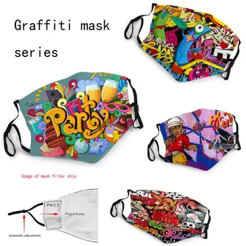 Noi Vara Graffiti Respirabil, Lavabil Masca Strada Pop Hip Hop Graffiti Creator Anti-virus Măști Adult/copil Brand Măști