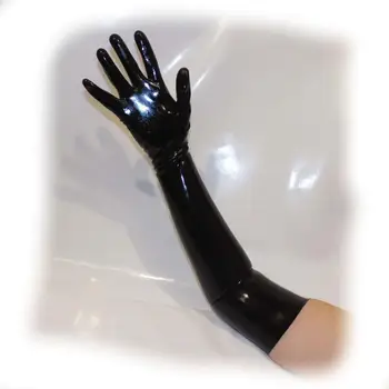 3D încheietura mâinii fără sudură pentru adulti unisex negru din Latex mănuși Lungi, mănuși de latex fetish