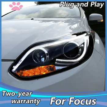 Auto styling caz pentru Ford Focus 2012-Faruri LED Ford Focus Faruri DRL Lentilă Fascicul Dublu HID Xenon, Accesorii Auto
