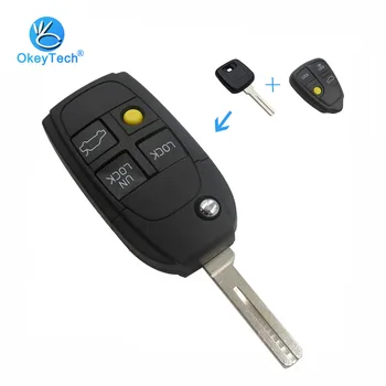 OkeyTech Înlocuire Flip Pliere Automată Cheie Auto Shell Caz Acoperire Netăiat Lama Modificat De 4 Buton pentru Volvo S40 V40 S70 C70 V70 S80