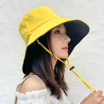 2019 noua moda casual tendință de vacanță pescar pălărie de vară de sex feminin dublu-cu care se confruntă față anti-UV pălărie mare pălărie de soare visor