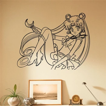 2018 Vânzare Autocolante Sailor Moon Autocolant Perete Manga Anime Vinil Origine Japoneză Interior Dormitor Decor Mural Ușa Menaj X149
