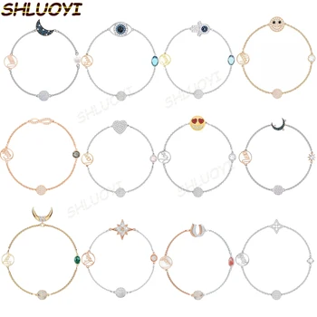 2020 moda bijuterii swa1: 1 rafinat stele, luna de palmier fata zambitoare femeie cataramă magnetică Brățară Farmec serie