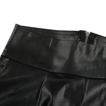 Negru Sexy Femei Leggins Subțire De Piele Faux Elastica Leggins Spate Cu Fermoar Push-Up Pantaloni Jambiere Calzas Mujer Leggins Jambiere