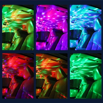 Mini USB Atmosferă plină de culoare, de Lumina Auto USB Light Party DJ LED RGB Interior Lampa Club Disco Magic Efect de Scena Lumini Portabile