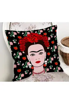 Navigare Frida Kahlo Model Ciucuri Pernele De Acoperire Digitale Imprimate Perna Decorativa De Calitate Cusut Fermoar Cusaturi Ascunse