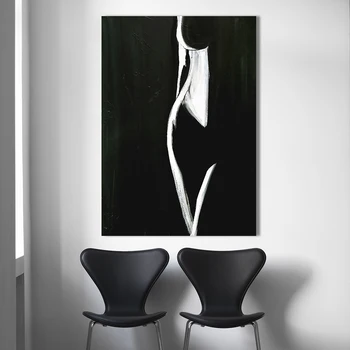HDARTISAN Arta de Perete Imagini Pentru Living Home Decor Modern Nud Feminin Forma Alb Negru Panza Pictura Arta Fara Rama