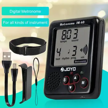 Kmise Mini Metronom Digital pentru Chitara Bas, Vioara, Ukulele, Banjo Tambur cu 6 Ritmul USB Reîncărcabilă Portabil Ecran cu LED-uri