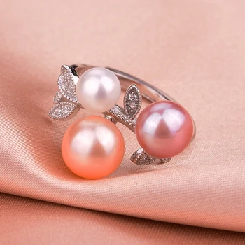 YIKALAISI 925 de Bijuterii de Argint Aplatizată Perla Inele 2020 Naturale Fine bijuterii Perla 6-8mm Inele Pentru Femei en-gros
