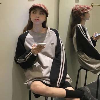 Femei din două piese set 2020 primavara toamna coreean haine lejere casual cu maneci lungi hoodie de sus și largi picior pantaloni scurți ansamblu femme