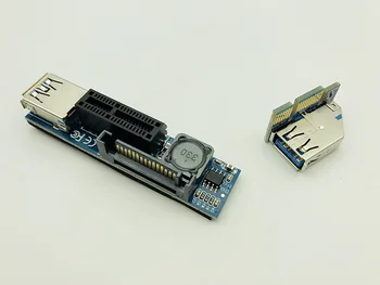 PCI-E Extender PCI E 1X la Riser 1X USB 3.0 Cablu de Alimentare SATA de Lucru pentru Placa de baza PCI-E x1 Slot Bitcoin Miner Antminer Miniere