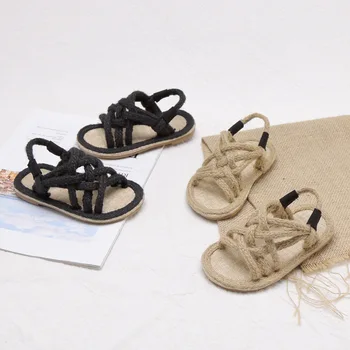 2020 de Vară pentru Copii de Cânepă Frânghie Sandale Pentru Fete Baieti Fund Moale Roman Pantofi Copii, sandale Sandale Non-slip Baby Pantofi Casual