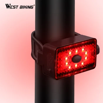 VEST BIKING USB cu LED-uri Reîncărcabile Biciclete Coada Lumina Ciclism Lumina din Spate Impermeabil de Siguranță Lampa de Avertizare MTB Biciclete Rutier Stopuri