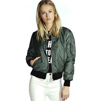 Primăvara Îmbrăcăminte rece bază bomber geaca pentru Femei Armata Verde haina jacheta biker cu fermoar uza Jachete