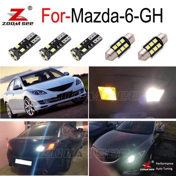 LED-uri albe de exterior ceață de parcare Inversă coada de iluminare a plăcii de + LED oglinda interioara lumini portiera bec pentru Mazda 6 GH ( 2009-2013 )