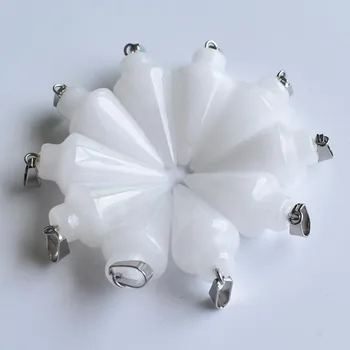Moda fierbinte de vânzare Naturale marmură Albă pendul Con circular farmece Pandantive pentru a face bijuterii 10buc/lot en-gros gratuit