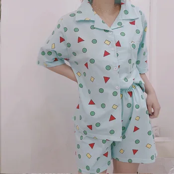 Femei Pijama Set Kpop Harajuku Desene Animate Imprimate Kawaii Pijamale Coreene Japoneze Kawaii Pijama Mujer Forma De Bumbac Sleeepwear