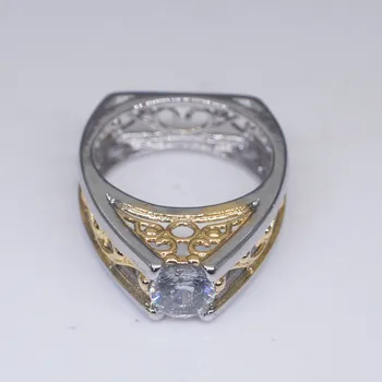 Aur de 14k cu Diamant Inel de Separare Anillos De Inel Bizuterias Hip-hop Rock Inele pentru Femei Barbati Piatră bijoux femme anel bijuterii