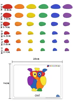 2020 Nou 69Pcs Curcubeu Pietricele Educative Jucarii Creative Multicolor Variabilă-Dimensiuni Pietre Stivuite Set Cadou de Ziua de nastere pentru Copii