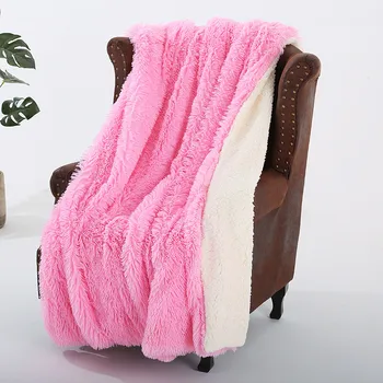 Super moale, cu părul lung faux blana pătură pufos și confortabil pătură de pluș potrivit pentru canapea decor acasă îmbrățișare pătură
