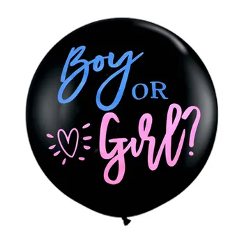 36 Inch Negru Gen Dezvăluie Balon Latex Băiat sau Fată Gen Dezvăluie Copilul Decoratiuni Baloane Confetti Consumabile Partid