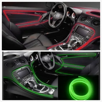 2m Accesorii Auto LED Rece lumini Decoratiuni Interioare Banda Neon EL-Wire Lămpi pentru Audi A4 B6 A3 A6 C5 Q7 A1 A5 A7 A8 Q5 R8 TT