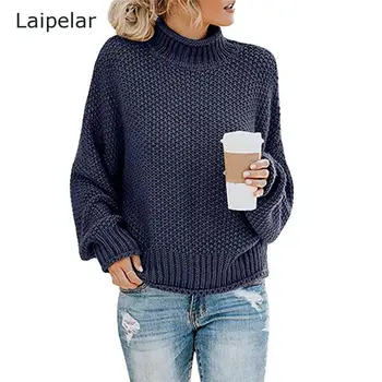 2020 Nou femeii Pulover Jumătate de Înaltă Gât pulover Pulover Vrac Pulover Casual
