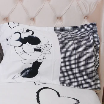 Disney Mickey Mouse-set de lenjerie de Pat Mickey si Minnie Carpetă Acopere fețe de Pernă Twin Plin Regina King Size Copii lenjerie de pat, Textile de casa