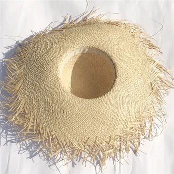Moda de Sus Cupola Palarii de Plaja Pentru Femei 20cm Supradimensionate Rafie Doamnelor Pălărie de Vară Mare Paie, Pălării de Soare cu Ridicata Dropshipping