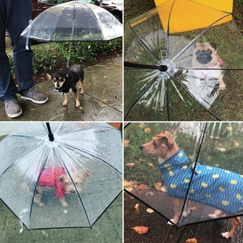 PE Oțel Inoxidabil Umbrela de Ploaie Câine Trage Coarda de Transport pentru animale de Companie Caini Pisici Animale Mici în aer liber Livrările de Produse Accesorii