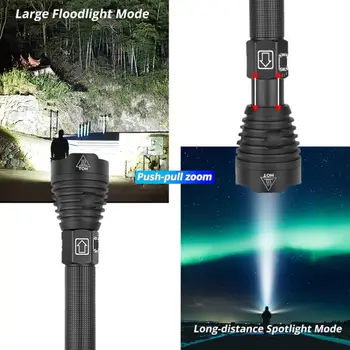 XHP90 Lanterna Led-uri Ultra Bright Lanterna USB de Încărcare Directă Cu Curea P90 Zoom Lumina Lanterna Camping Light Cu 3 Moduri de Comutare