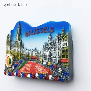 Lychee Viața Belgia Bruxelles Repere Turistice de Călătorie de Suveniruri 3D Rășină Magnet de Frigider Decor Acasă