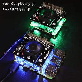 Raspberry Pi 4B radiator ventilator compatibil 3B+GPIO placă de expansiune lumină LED-uri pentru Raspberry pi 3B/3B+/4B