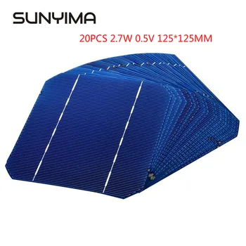 SUNYIMA 20buc 0,5 V 2.7 W Monocristalin Panouri Solare 125*125mm Mini Celule Solare Module pentru DIY Încărcător de Baterie Panneau Solaire