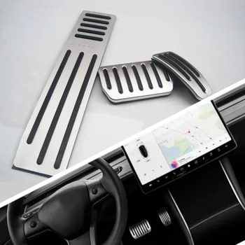 Aliaj de aluminiu pedala de accelerație pedala de frână pentru Tesla Model S Model X Gaz Combustibil, Frână de Picior Restul Pedala de Tampoane Rogojini Accesorii