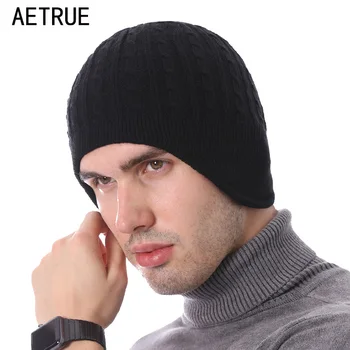 AETRUE Iarna Beanie Pălărie Tricotate pentru Bărbați Pălării de Iarnă Pentru Bărbați, Femei Chelioși Beaines Moda Lambouri Ureche Capota Masca Moale Palarie Cald Capac