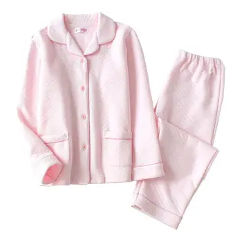 2020 Toamna Iarna groase de Bumbac Femei Pijamale Seturi Gros Bumbac Maneca Lunga Sleepwear Set de Pijama pentru Femei Homewear
