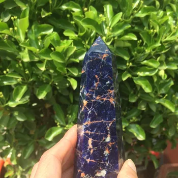Naturale Albastru Sodalit lustruit Punct de piatră puncte unice de vindecare baghete