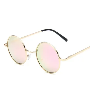 Clasic Vintage Polarizat ochelari de Soare Barbati Anti-reflexie de Oglinda de Moda de Metal Rotund Ochelari Noi pentru Femei Ochelari de Soare Uv400