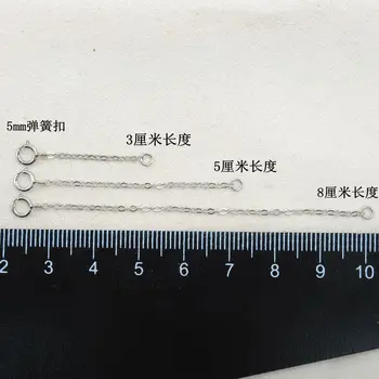 5PCS o Mulțime de 3 cm 5 cm 8 cm Lungime Argint 925 Extinse Lanțuri cu lanț Extensibil cu Cleme pentru DIY Colier Lanț de Extensie Bijuterii