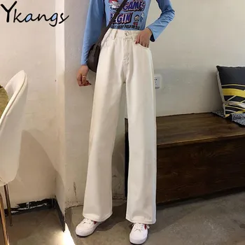 Blugi Femei Drept Liber de BF Unisex Harajuku Femei Pantaloni Lungi All-meci coreea Style Chic Casual Simplu Student Streetwear