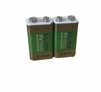 2pack 800mAh Li-ion 9V Baterii Reîncărcabile Pentru detectoare de Fum, Microfoane Wireless + incarcator 9V